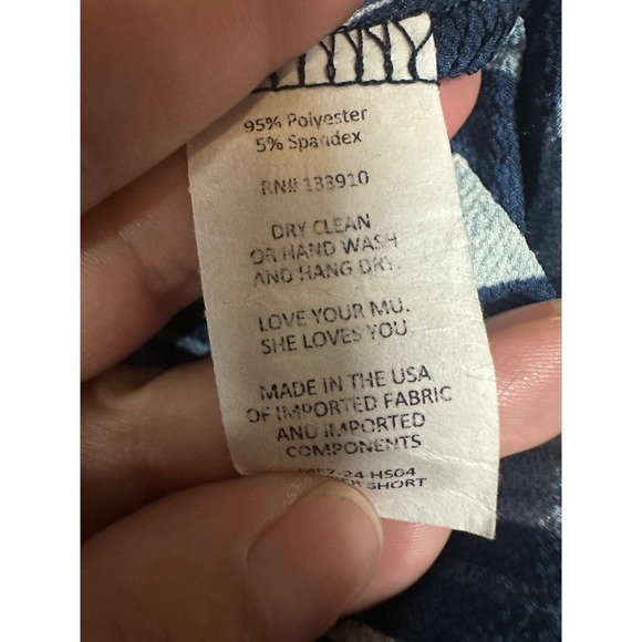 Show me Your Mumu High Waisted Blue Striped Shorts Size Small Zipper Back - Picture 5 of 6